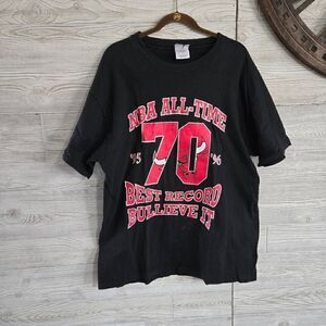 Chicago Bulls NBA All Time Best Record Bullieve It 95 96 Mens SZ XL Hanes Beefy